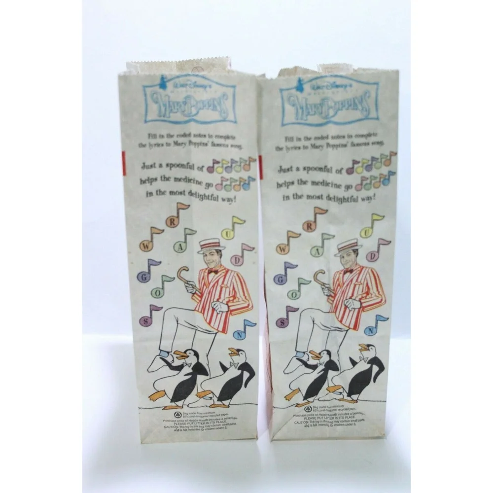 1998 Happy Meal McDonalds Paper Bag Disney Pocahontas II Lady & Tramp Lot of 2